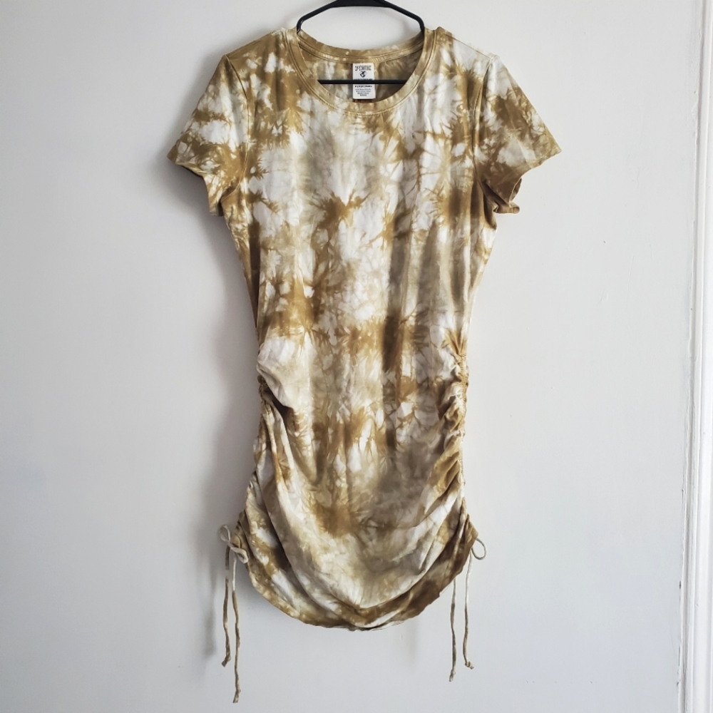 PINK Victoria's Secret Side Ruched Tie Dye Short Sleeve Dress